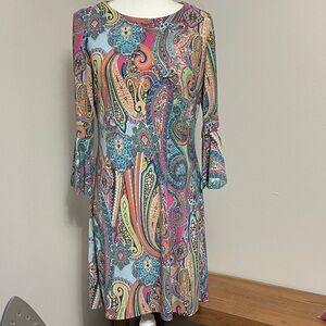 Tommy Hilfiger Multicolor Paisley Long Sleeve Dress